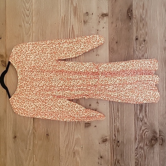 Loft XSmall Rust and Cream Leopard Print Dress - Picture 6 of 6